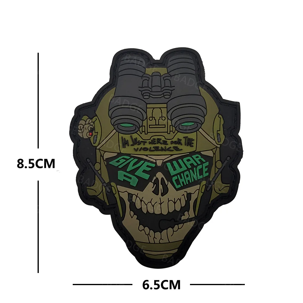 Parche táctico PVC calavera – Insignia adhesiva militar - imagen 3