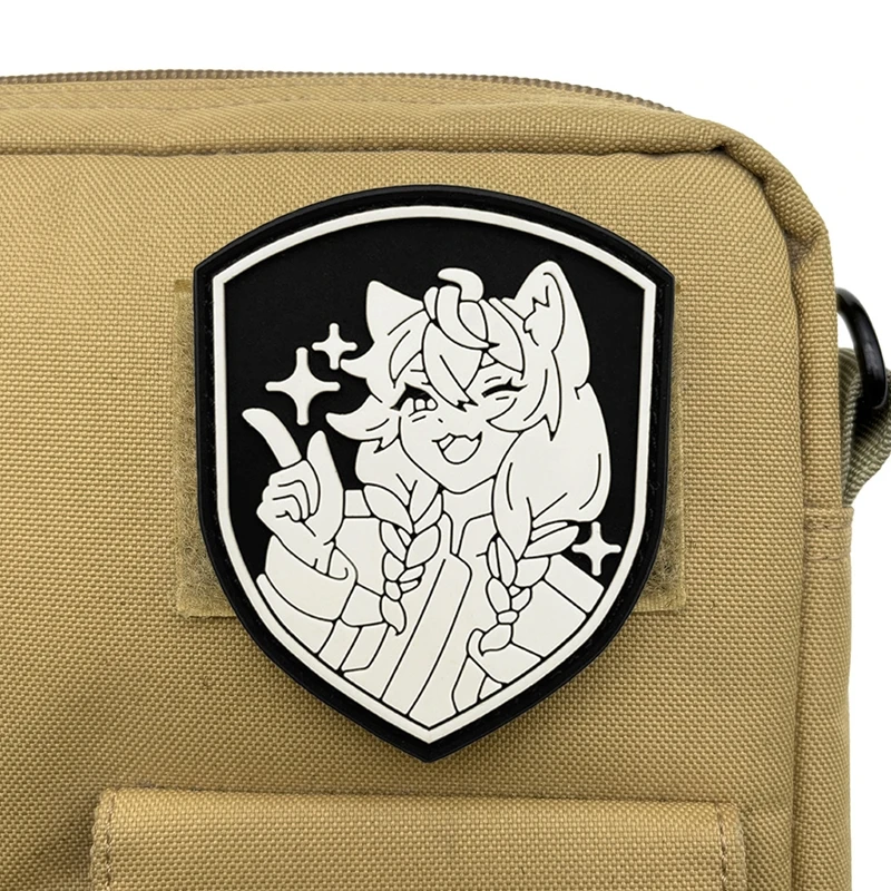 Parche táctico PVC gatita dibujos animados para insignia moral - imagen 5