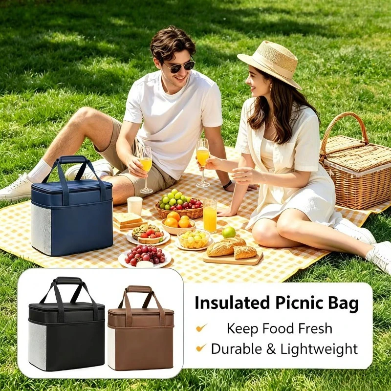 Bolsa térmica tipo bento para picnic