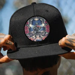 Parche táctico Rose con diseño de músico y cierre de velcro