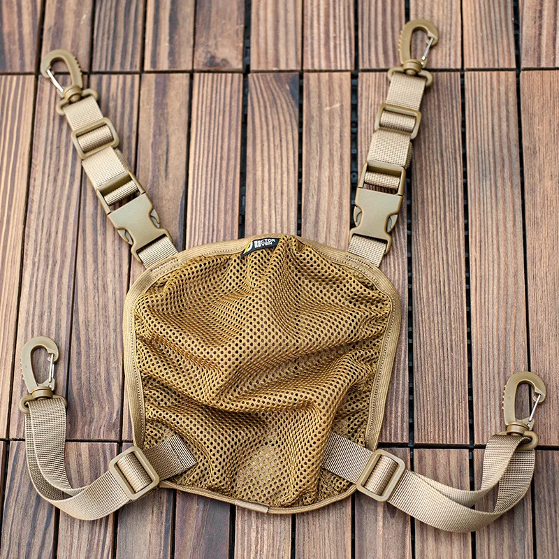 Bolsa táctica MOLLE de malla fija para casco, soporte externo
