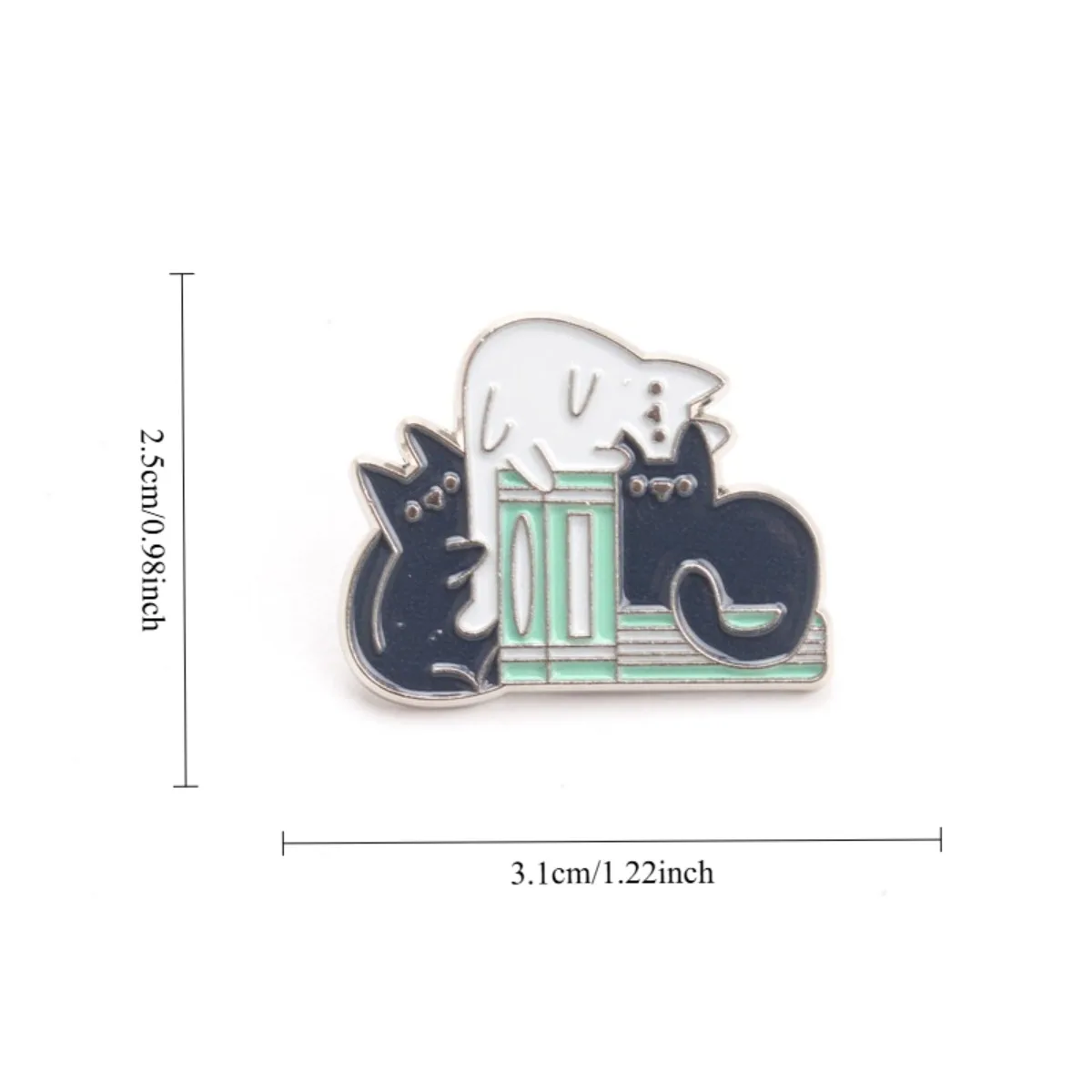 Broche vintage gato y libro – accesorio encantador para leer - imagen 2