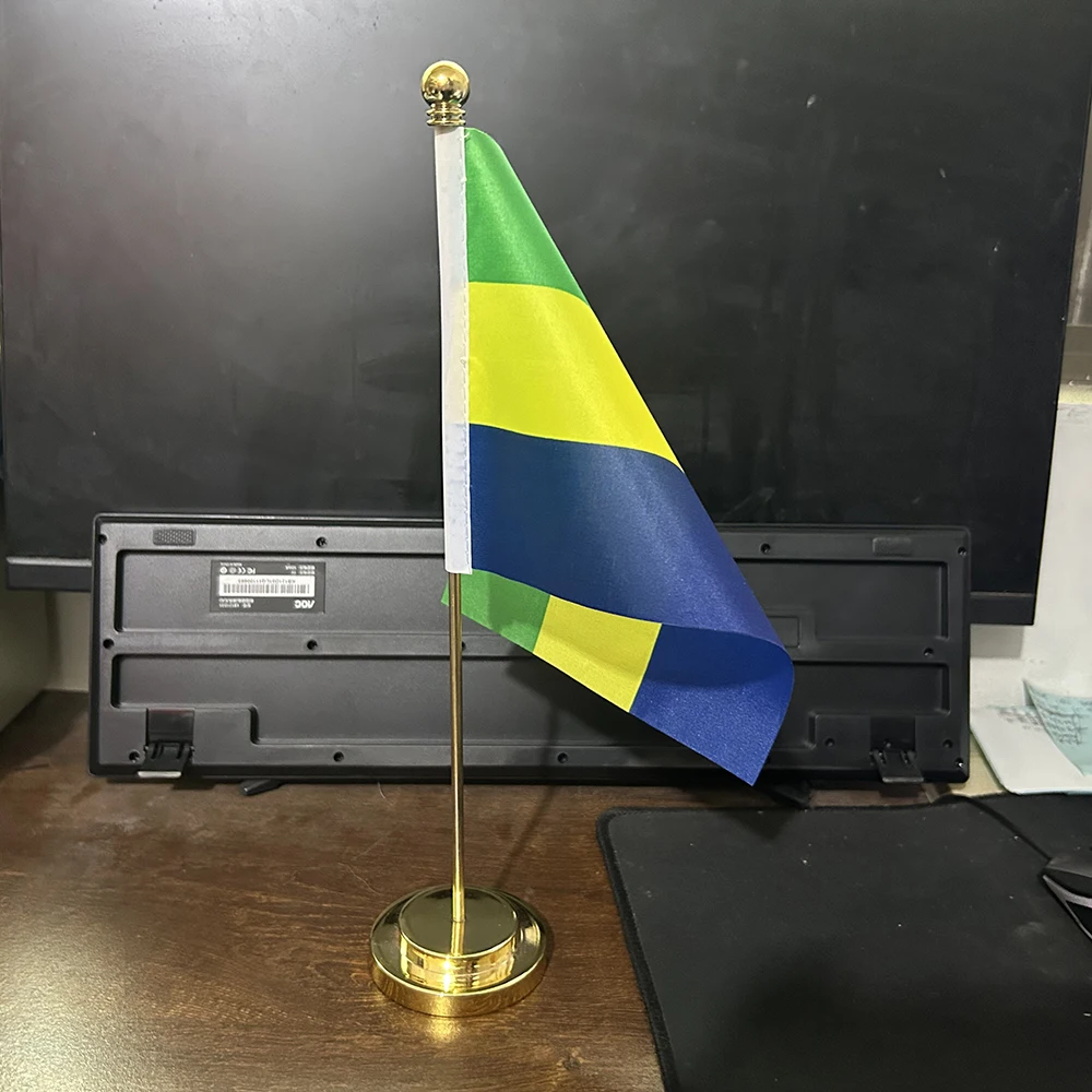 Bandera Gabón en poliéster para escritorio y decoración hogar