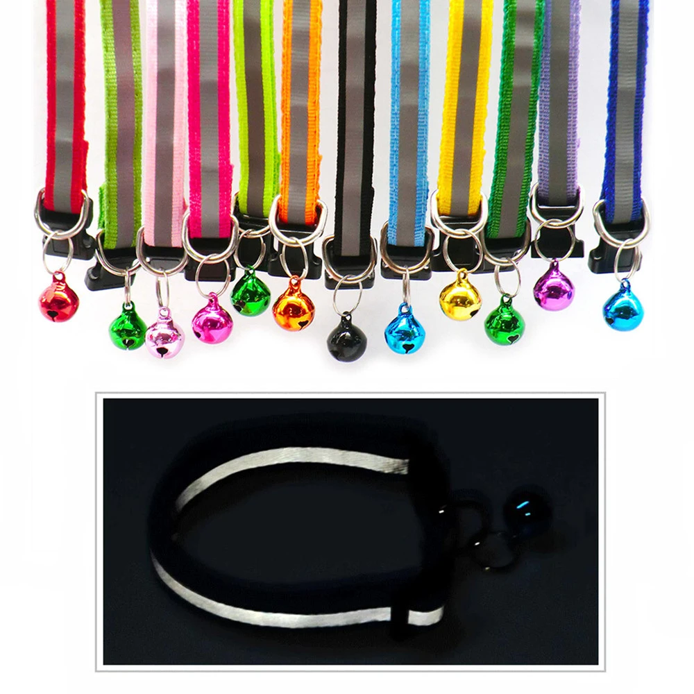 Collar reflectante ajustable con campana – 12 colores para perro y gato - imagen 2