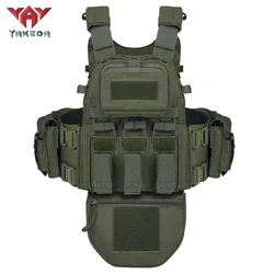 Chaleco táctico YAKEDA portaplacas camuflaje, cargadores y protección