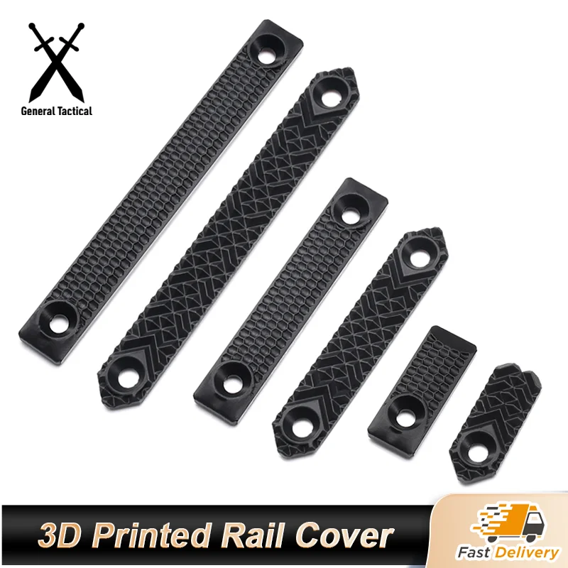 Cubiertas de riel M-LOK impresas 3D antideslizantes Airsoft negro - imagen 5