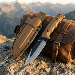 Cuchillo fijo de acero alta calidad para exteriores y emergencia