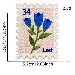 Parche termoadhesivo bordado flores vintage rectangular para coser