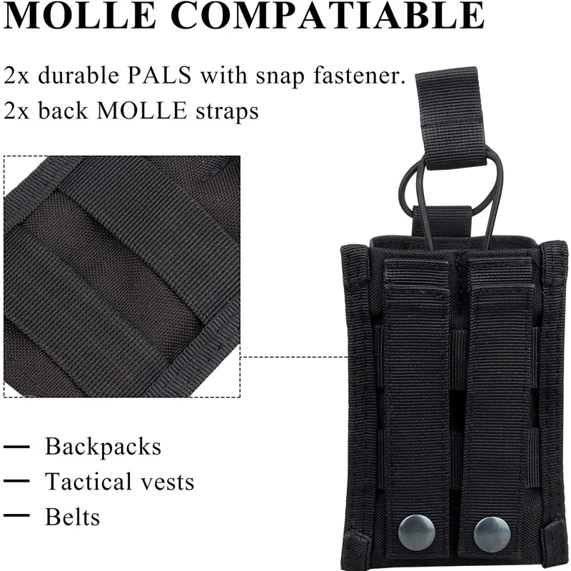 Portacargador táctico MOLLE abierto con correas para rifle - imagen 4