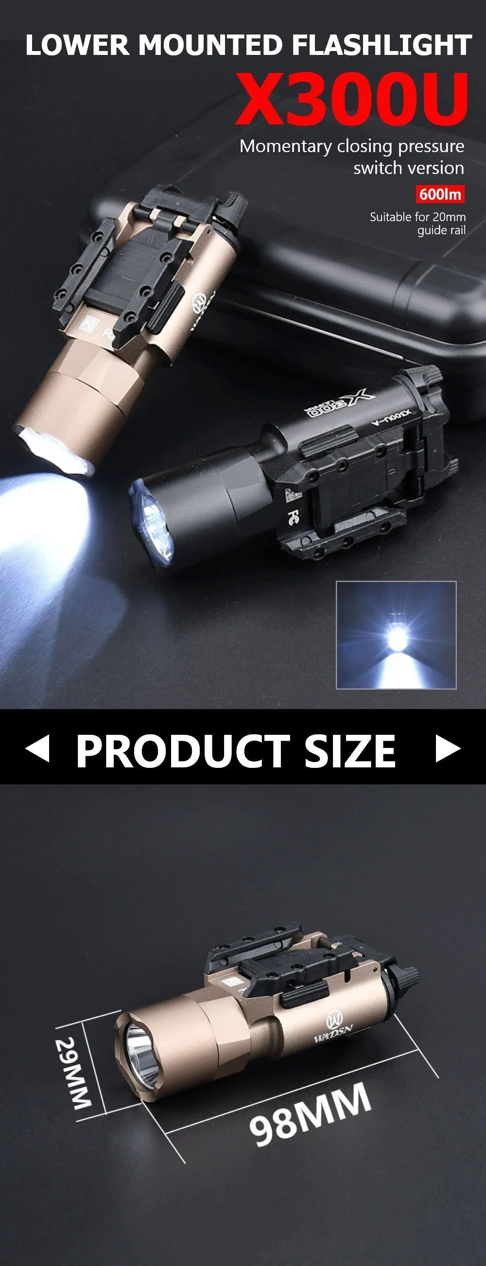 Luz LED X300U en uso