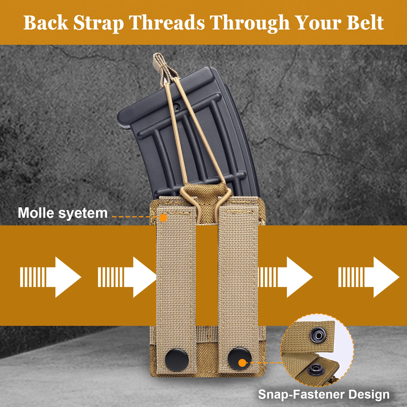 Bolsas tácticas para cargadores 5.56, MOLLE compatible M4/M16