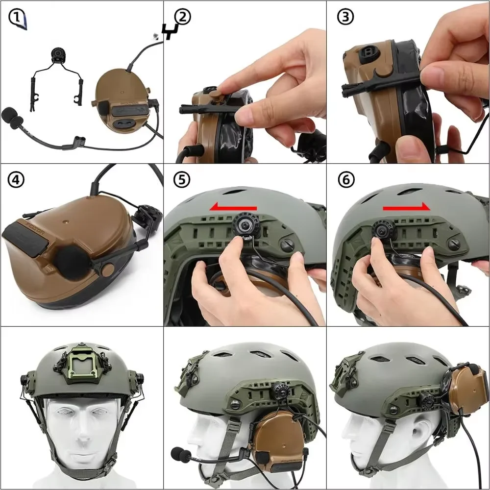 Element soporte auriculares tácticos ARC para casco Ops Core Comtac II - imagen 5