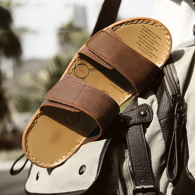 KOWM Sandalias tácticas verano – Cuero transpirable militar