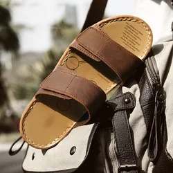 KOWM Sandalias tácticas verano – Cuero transpirable militar