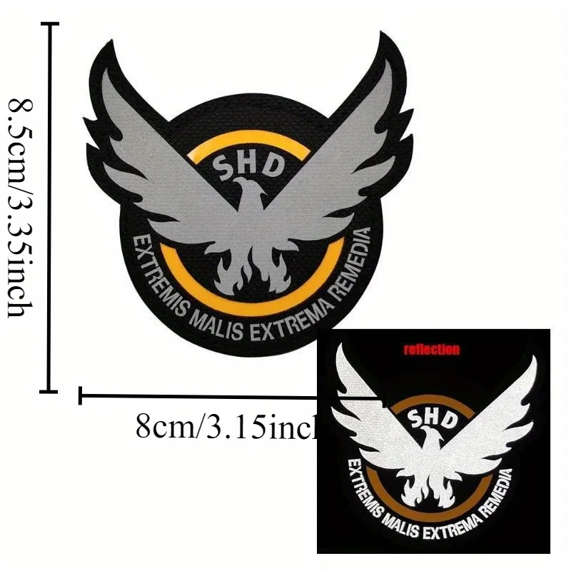 Parche táctico bordado SHD The Division alas militar con velcro - imagen 2