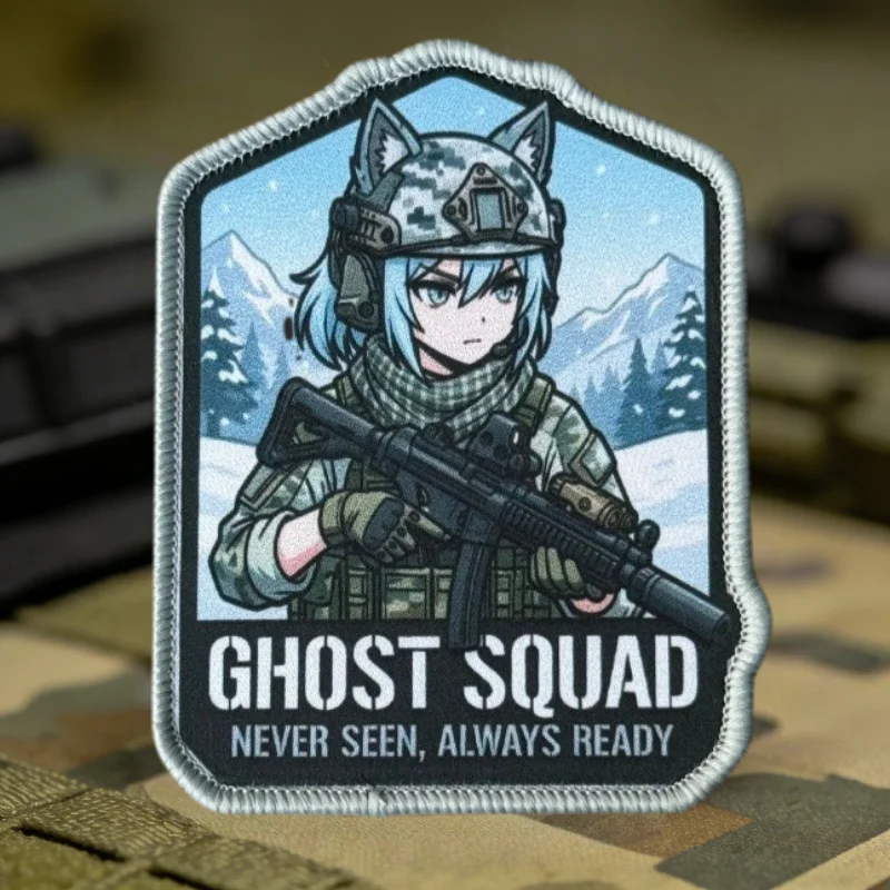 Parche táctico Ghost Squad anime chica con velcro gancho y bucle - imagen 4