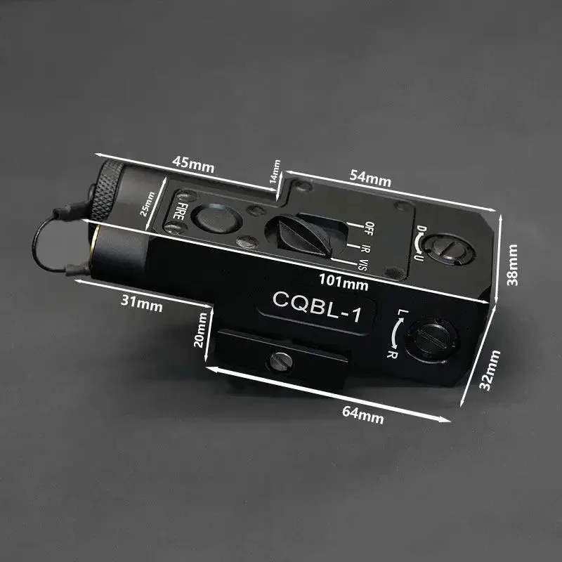 Linterna táctica láser metálica para riel Picatinny IR y LED blanco - imagen 5