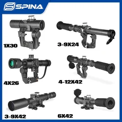 Mira punto rojo 1X30 con visor 4-12x42 – Riel Picatinny para AK47 SVD 7.62