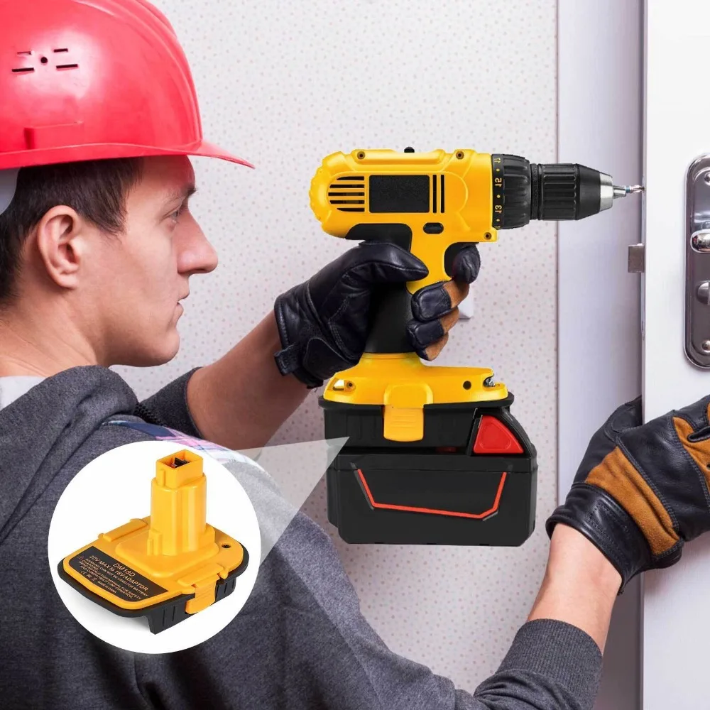 Adaptador DM18D mostrando conexiones y dimensiones
