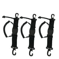 Cuerda de buceo en espiral antipérdida con clips y hebilla rápida