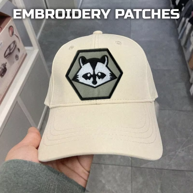 Parche bordado 3D de mapache táctico para chaleco y mochila