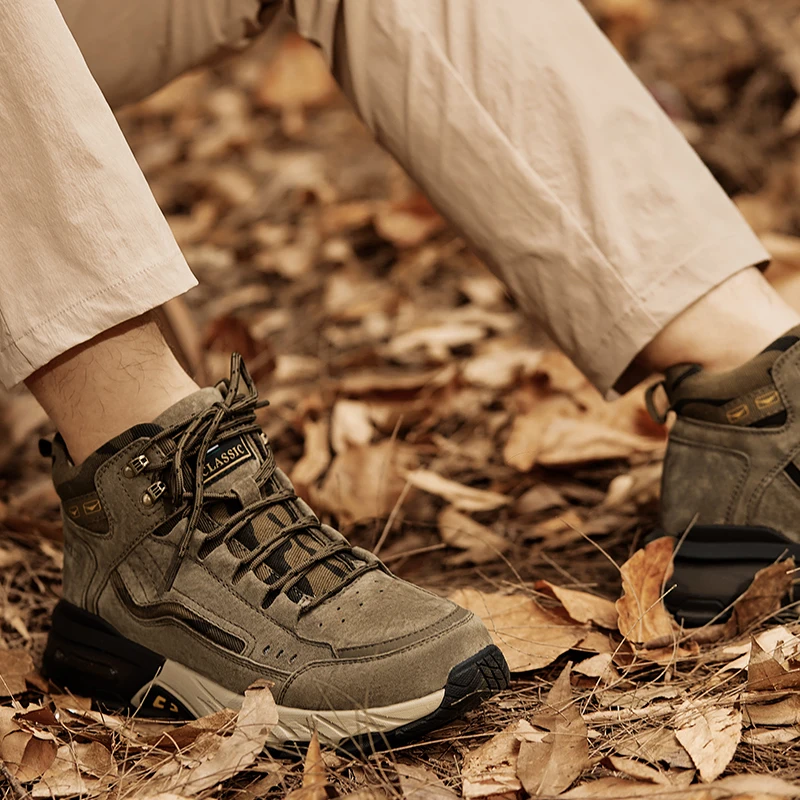 O.Z.TESHI Botas de senderismo cuero vacuno trekking para escalada - imagen 3