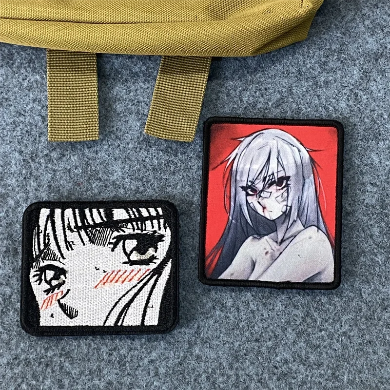 Parche anime bordado con ojos tiernos para ropa, mochila y pulsera
