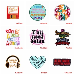 Parches bordados estilo punk letras para ropa planchar