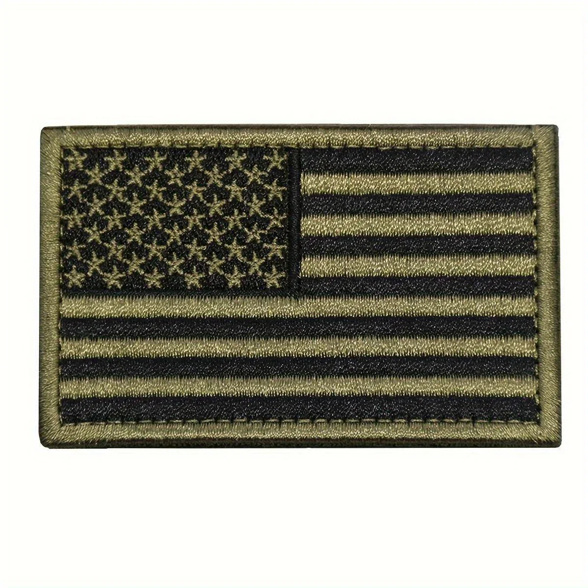 Parches bordados bandera USA verde militar y gris - imagen 3