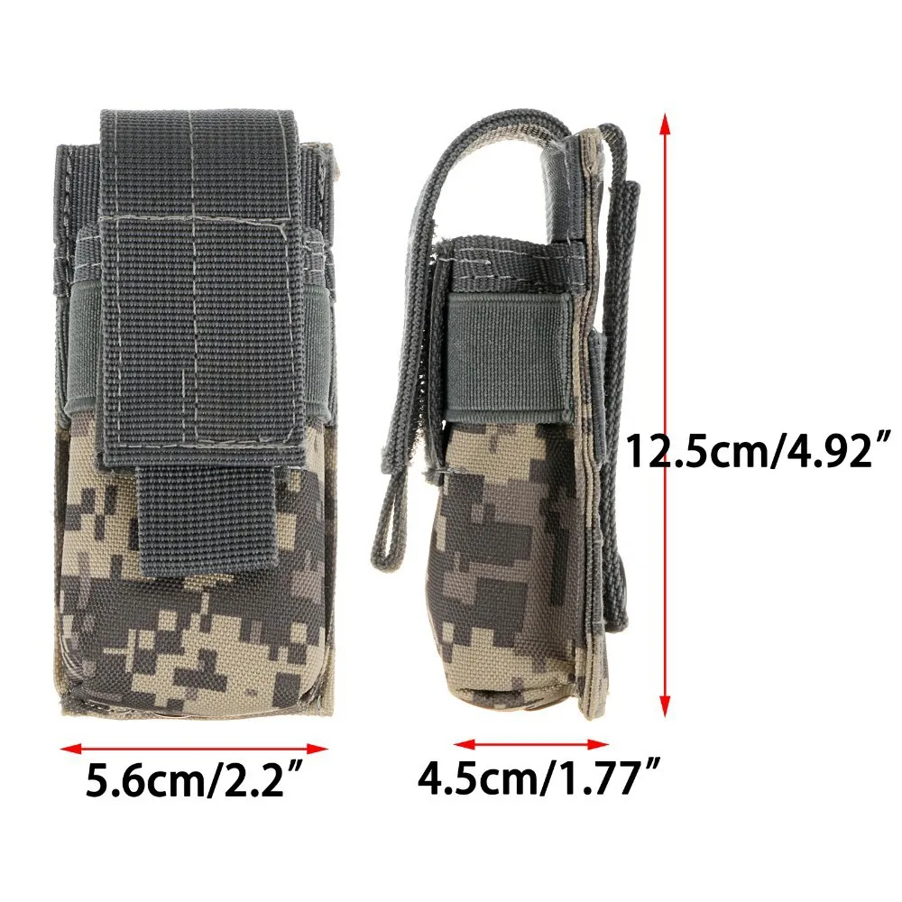 Funda táctica MOLLE portacargadores rifle y pistol con soporte linterna - imagen 2