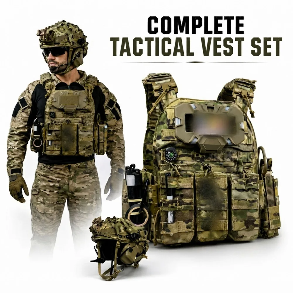 Chaleco Táctico Liberación Rápida con Casco FAST para Airsoft y CS - imagen 2