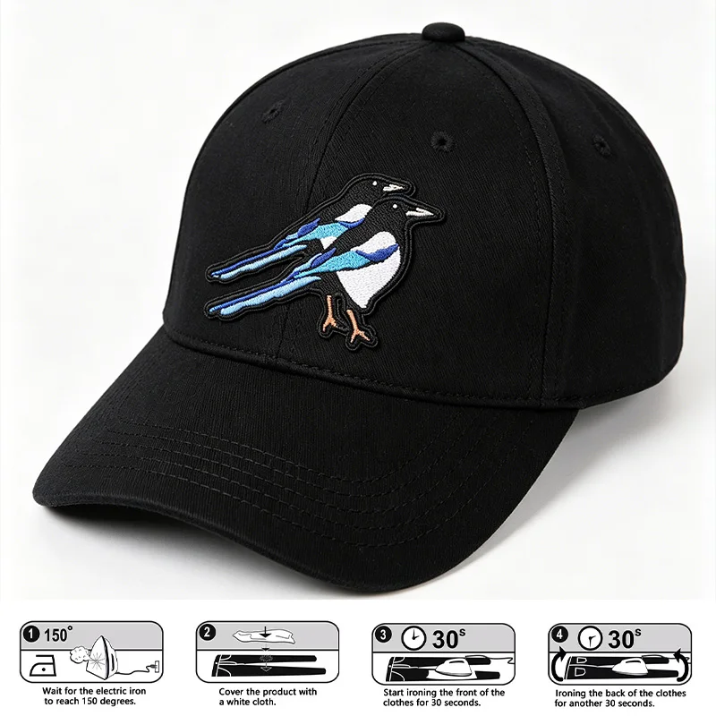 Parche bordado termoadhesivo de cuervo táctico, para gorra y bolso - imagen 2