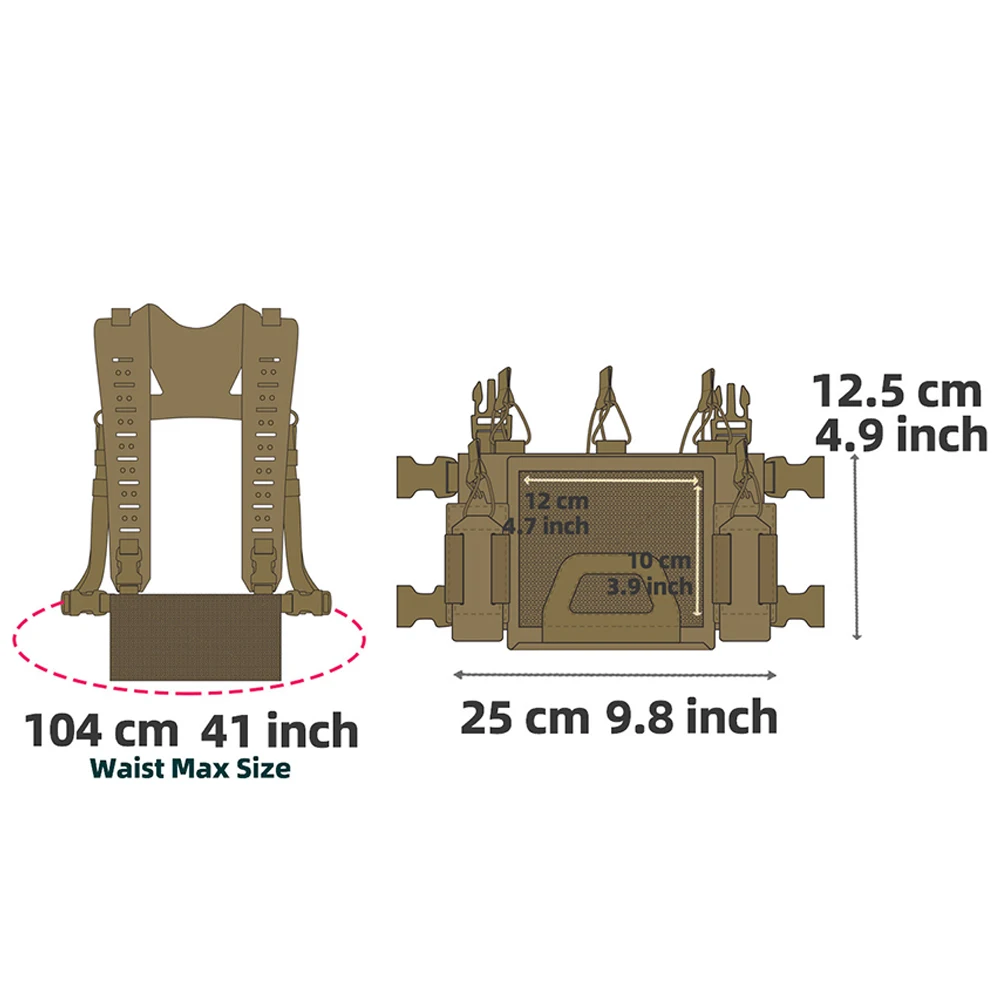 Chaleco táctico oculto pecho con bolsa para cargadores de airsoft - imagen 3