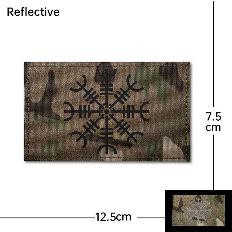 Parche brújula reflectante táctico velcro bordado – Militar outdoor - imagen 4