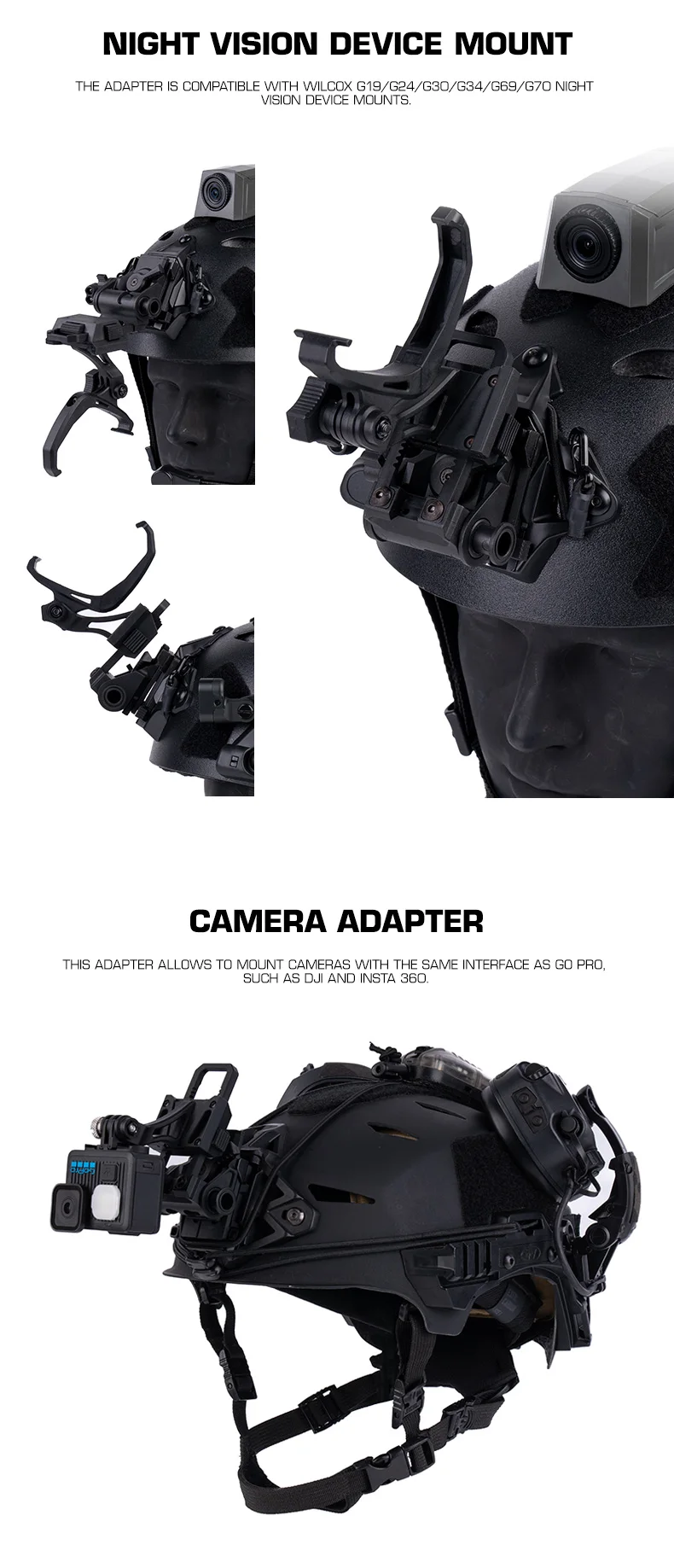 Soporte para gafas NVG - visto desde diferentes ángulos