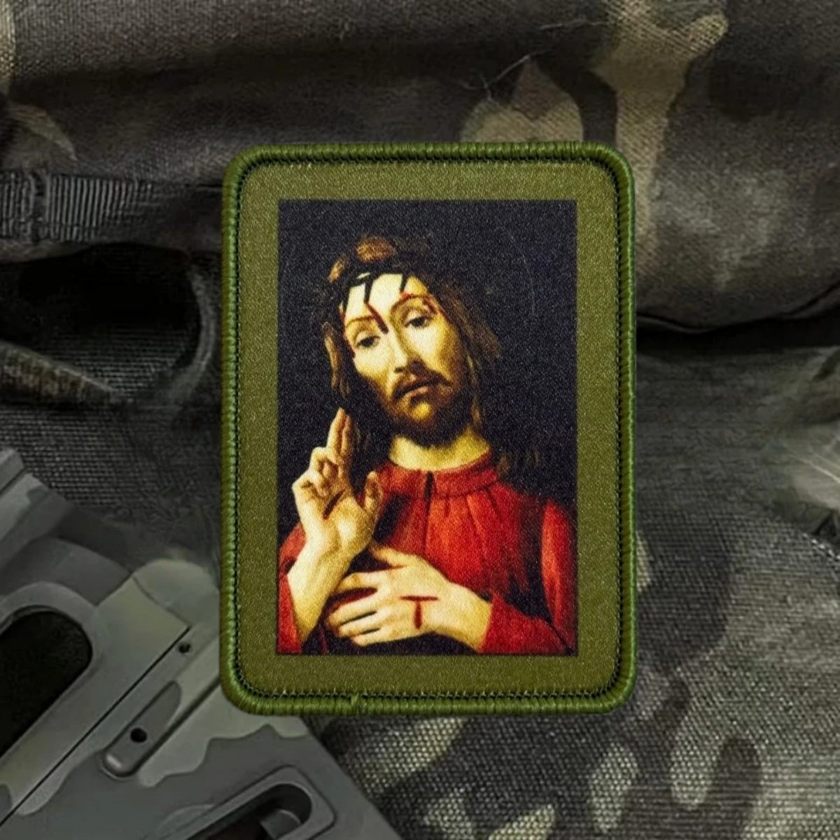 Parche táctico militar Cristo resucitado gancho y bucle para ropa - imagen 5