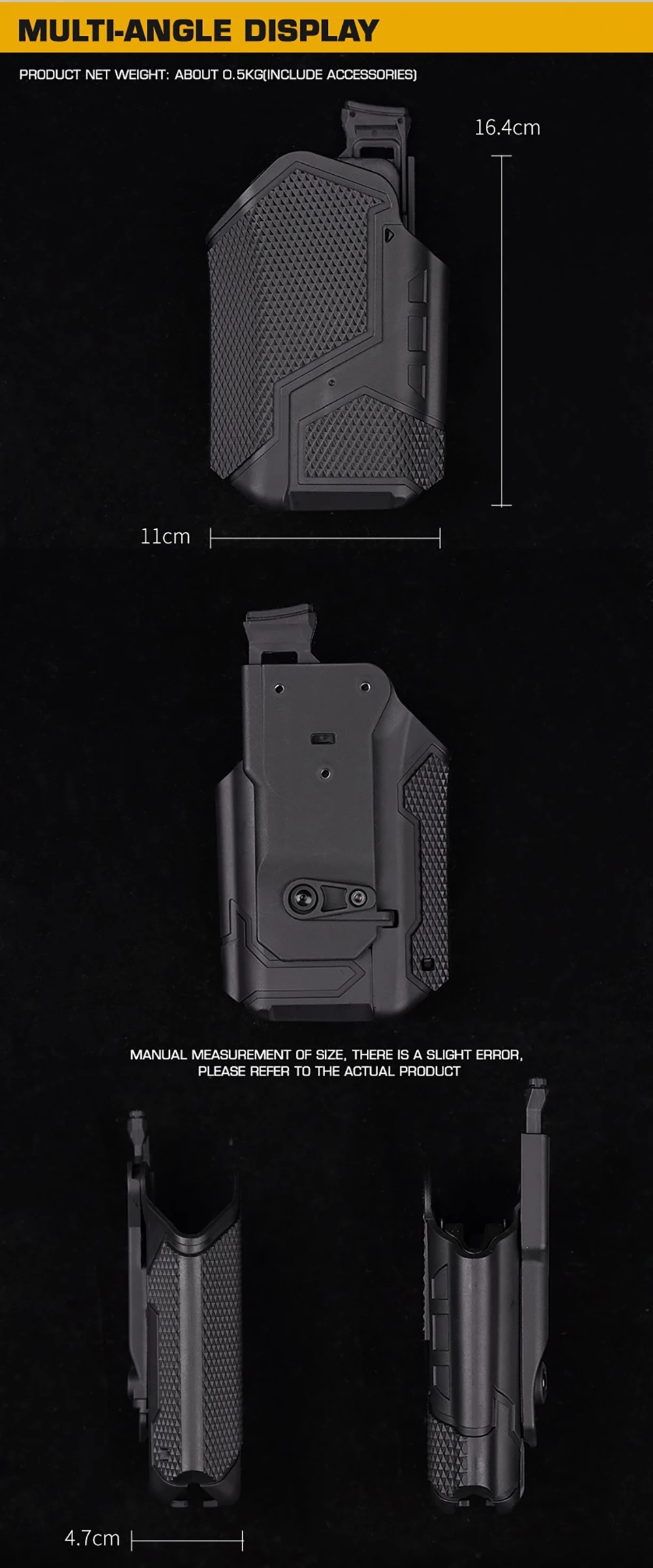 Vista lateral de la funda