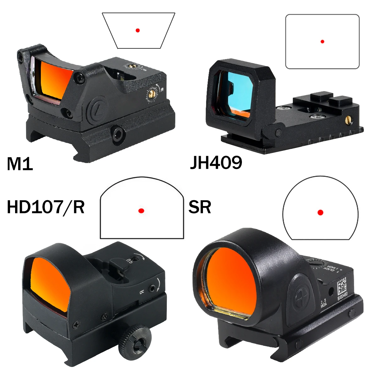Mira telescópica táctica M1 SR retícula réflex ajustable Airsoft - imagen 4