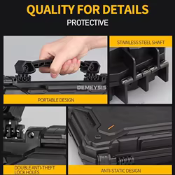 Estuche táctico impermeable para pistola con espuma acolchada