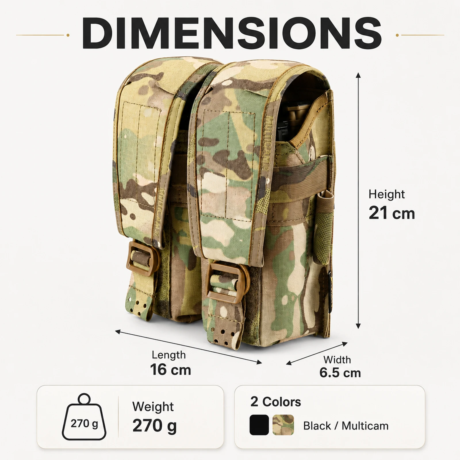 VOTAGOO Bolsa doble portacargador AK MOLLE para airsoft y caza - imagen 3