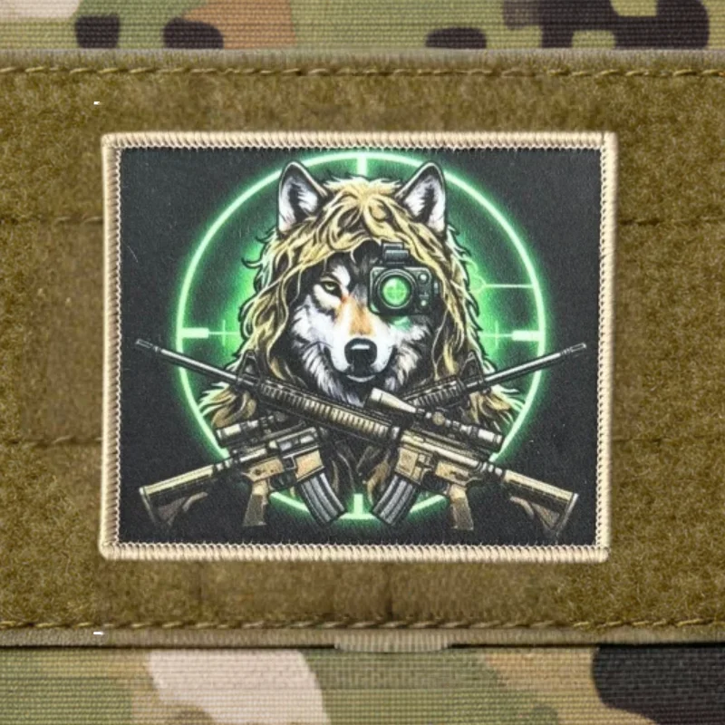 Twin Guns Parche táctico de lobo con cierre velcro - imagen 3