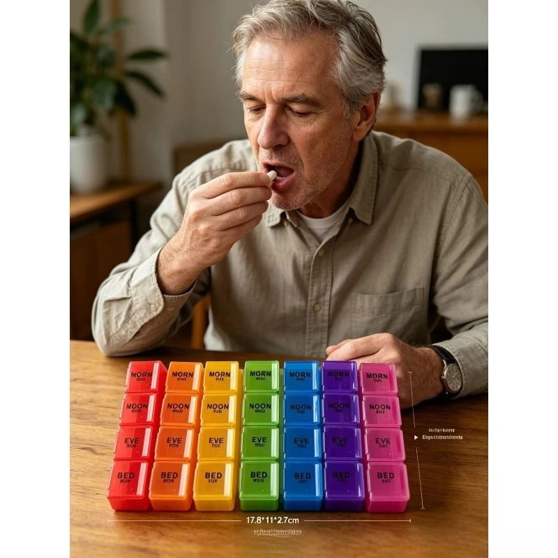 Pastillero modular de plástico PP para organización semanal, vitaminas - imagen 2