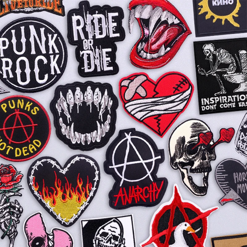 Parche bordado estilo punk con plancha para chaqueta y gorra - imagen 3