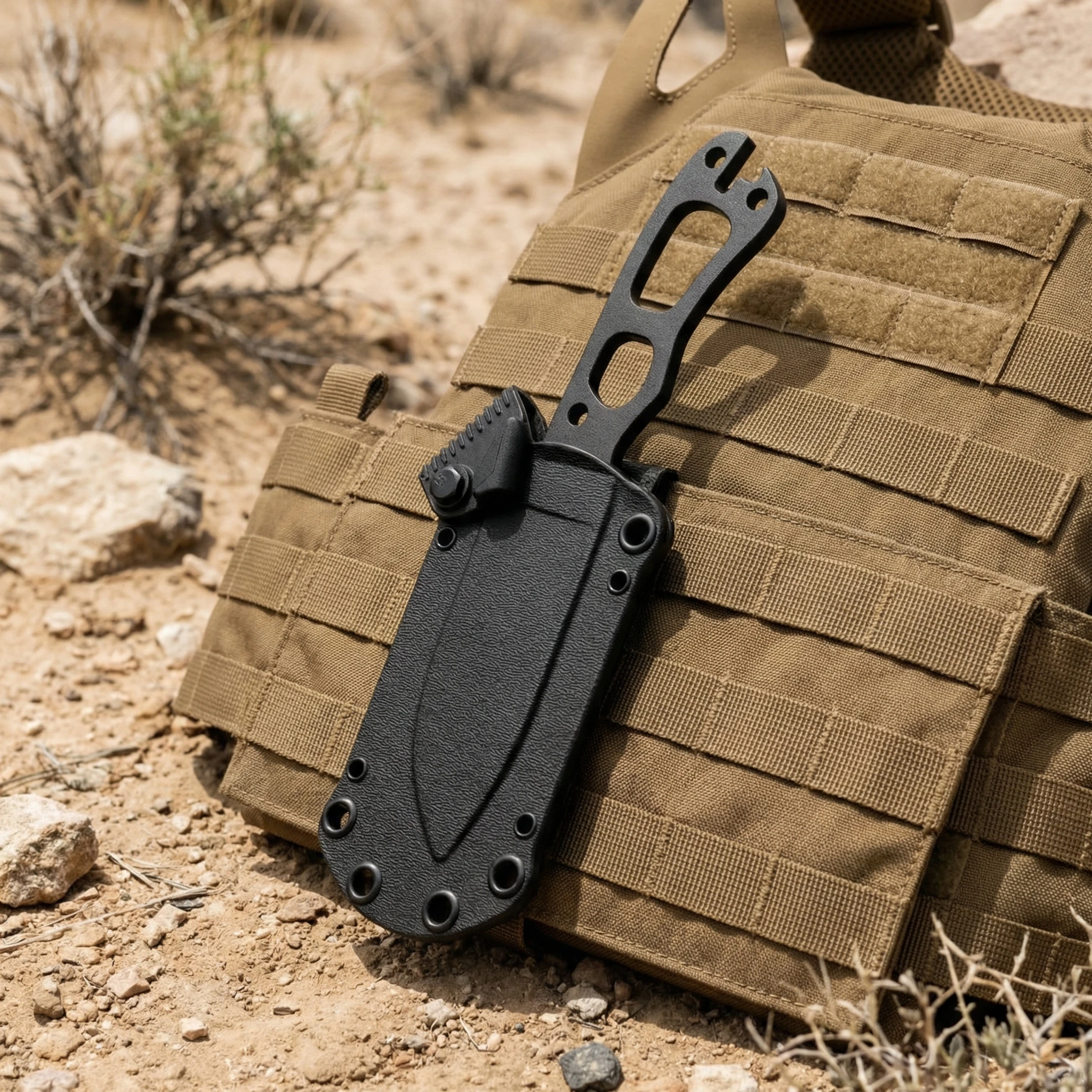 Cuchillo de hoja fija exterior con funda táctica para acampar - imagen 4