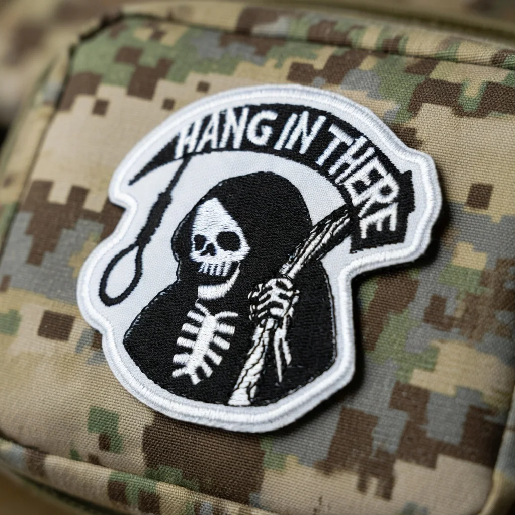 Parche bordado Velcro Cruz de la Muerte para chaquetas y mochilas - imagen 4
