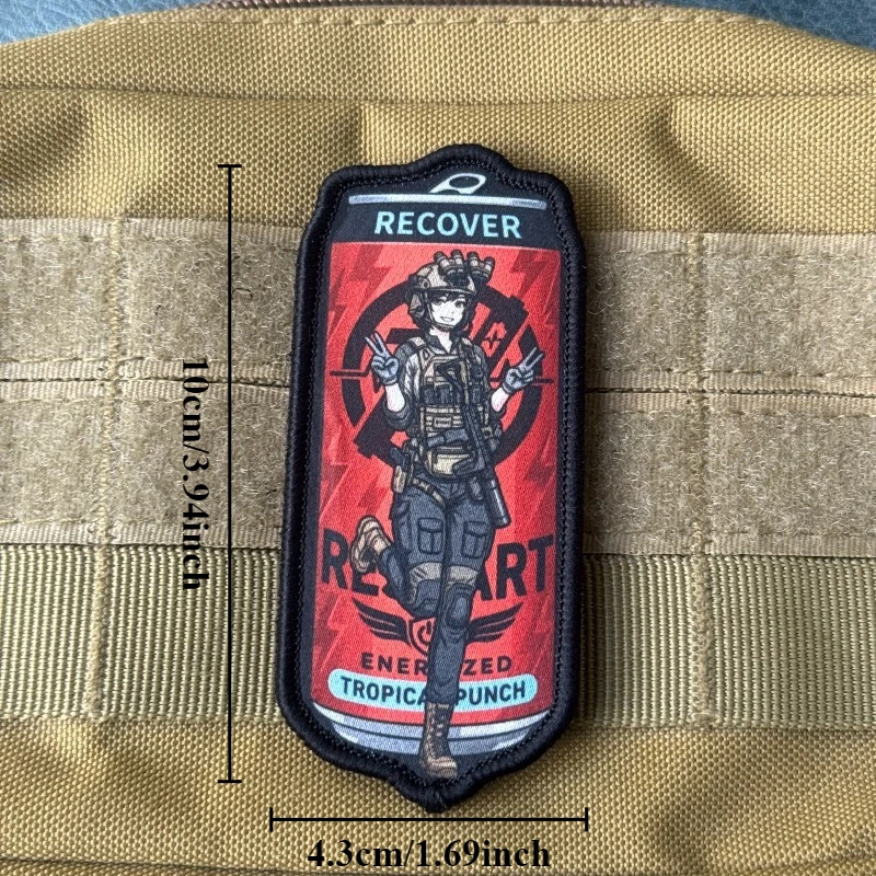 Parche táctico militar gancho y bucle chica soldado anime Restart - imagen 5