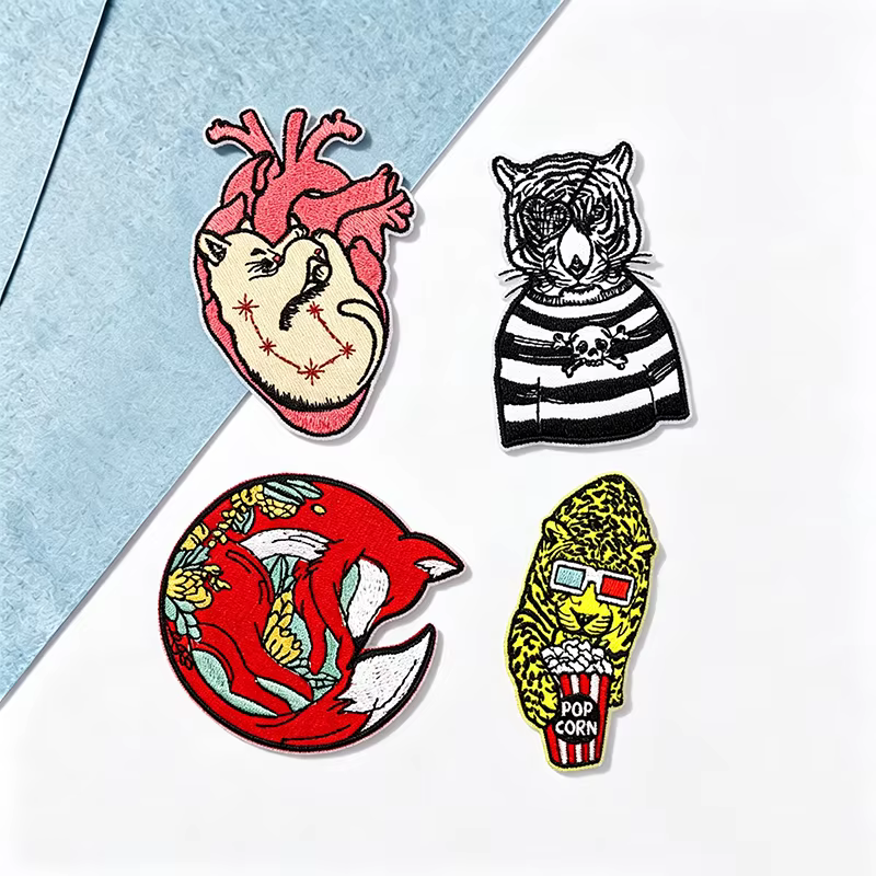Parche termoadhesivo vintage animales corazón-gato-calavera-tigre retro - imagen 5