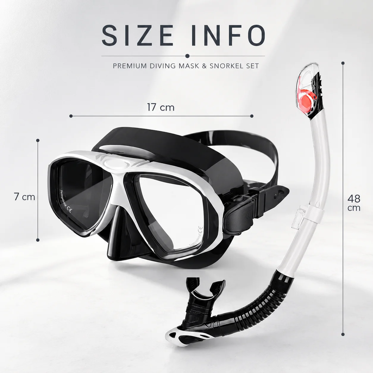 Máscara y snorkel del set para snorkel de adulto
