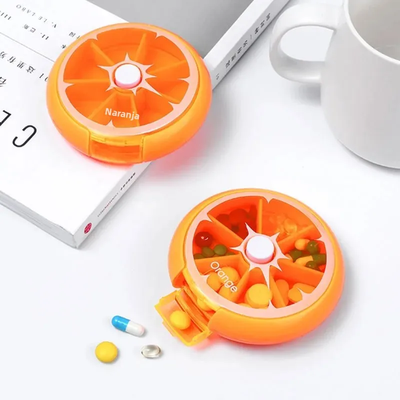 Pastillero redondo sellado para medicamentos, compartimentado - imagen 4