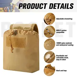 Bolsa táctica MOLLE enrollable de cintura con cinturón ajustable